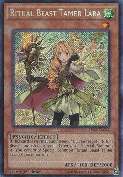 Geistungeheuer-Zähmerin Lara THSF-022 Secret Rare Light Played Deutsch 1. Auflage