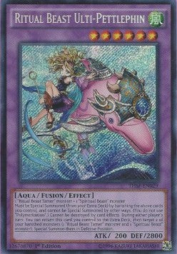 Geistungeheuer Ulti-Pettelfin THSF-029 Secret Rare Played Deutsch 1. Auflage