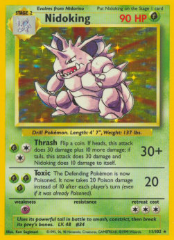 Nidoking BS-11 Holo Rare Good Deutsch