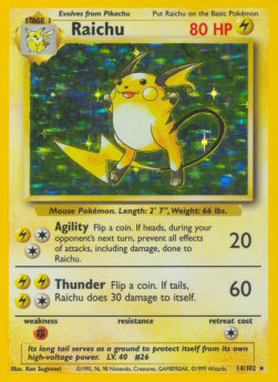 Raichu BS-14 Holo Rare Played Deutsch