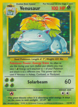 Venusaur BS-15 Holo Rare Excellent Englisch