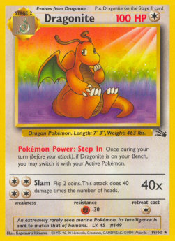 Dragonite FO-19 Rare Light Played Englisch