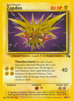 Zapdos FO-30 Rare Excellent Deutsch