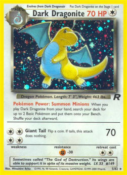 Dark Dragonite TR-5 Holo Rare Poor Englisch