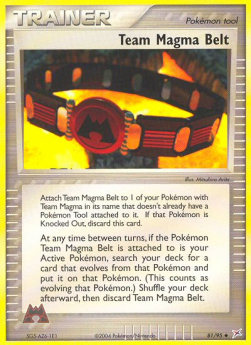 Team Magma Gürtel MA-81 Uncommon Light Played Deutsch Reverse Holo