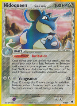 Nidoqueen δ Delta Species DF-7 Holo Rare Poor Deutsch