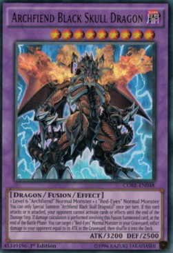 Erzunterweltler Schwarzer Totenkopfdrache (V.1) CORE-048 Ultra Rare Excellent Deutsch 1. Auflage