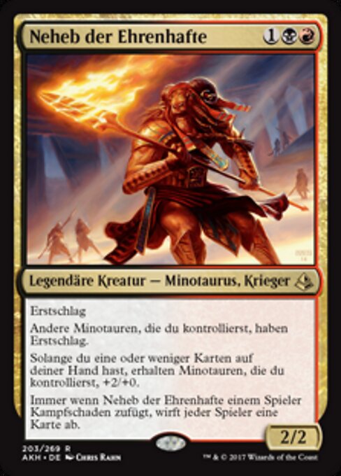 Neheb der Ehrenhafte AKH-203 Rare Near Mint Deutsch