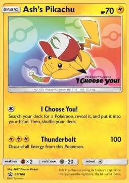 Ash's Pikachu SM-108 Promo Excellent Deutsch