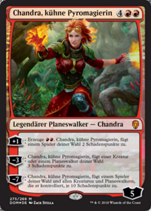 Chandra, kühne Pyromagierin DOM-275 Mythic Played Deutsch Foil