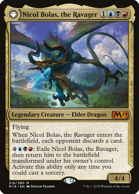 Nicol Bolas, the Ravager // Nicol Bolas, the Arisen M19-218 Mythic Good Englisch