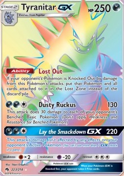 Tyranitar GX LOT-223 Secret Rare Excellent Deutsch