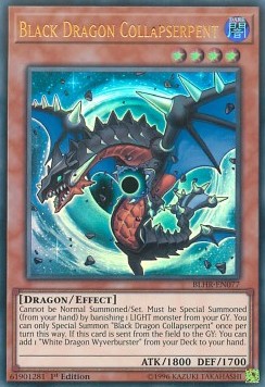 Schwarzer Drache Kollapschlange BLHR-077 Ultra Rare Excellent Deutsch 1. Auflage