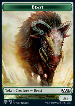 Beast Token (G 3/3) // Cat Token (G 1/1) XM21-T 10/20 Token Excellent Englisch Foil