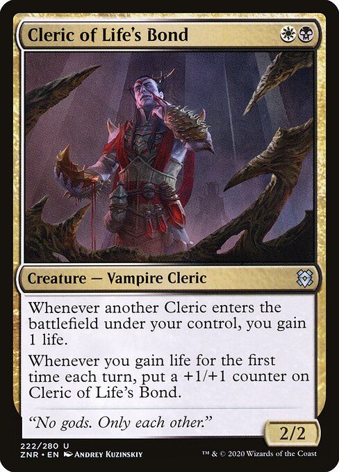 Cleric of Life's Bond ZNR-222 Uncommon Played Englisch Foil