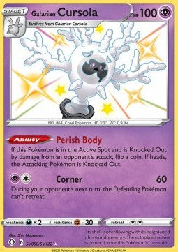 Galarian Cursola SHF-SV50 Secret Rare Excellent Englisch