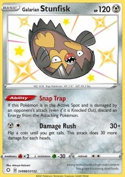Galarian Stunfisk SHF-SV88 Secret Rare Excellent Englisch
