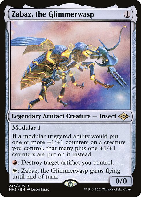 Zabaz, the Glimmerwasp MH2-243 Rare Near Mint Englisch Foil