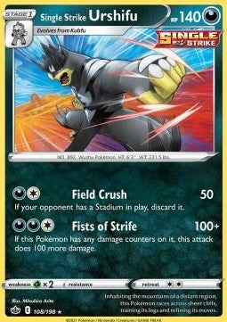 Single Strike Urshifu CRE-108 Holo Rare Excellent Deutsch