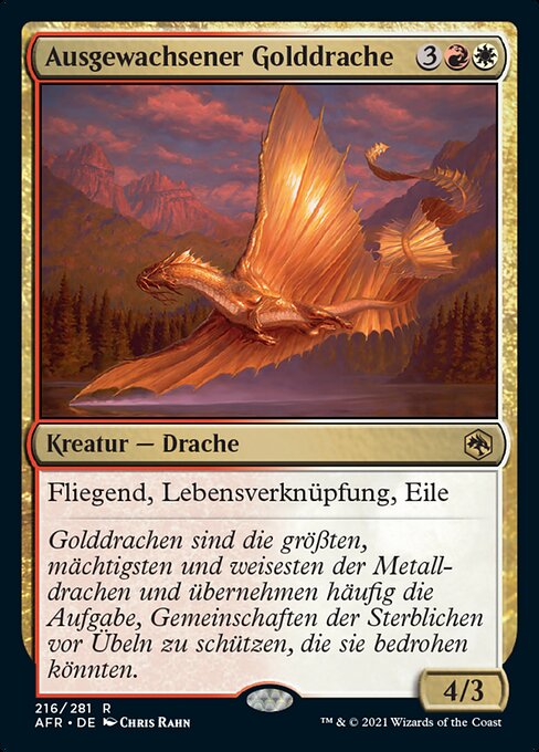 Ausgewachsener Golddrache AFR-216 Rare Near Mint Deutsch