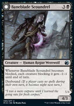 Baneblade Scoundrel // Baneclaw Marauder MID-85 Uncommon Near Mint Deutsch Foil
