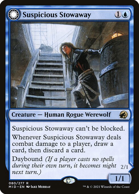 Suspicious Stowaway // Seafaring Werewolf MID-80 Rare Excellent Englisch