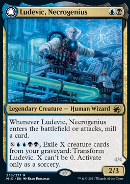 Ludevic, Necrogenius // Olag, Ludevic's Hubris MID-233 Rare Excellent Englisch Foil