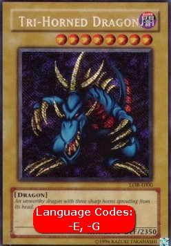 Dreihörniger Drache (V.1) LOB-000 Secret Rare Good Deutsch