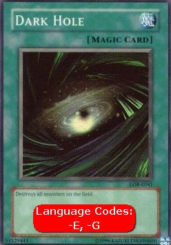 Dark Hole (V.1) LOB-EN041 Super Rare Poor Englisch