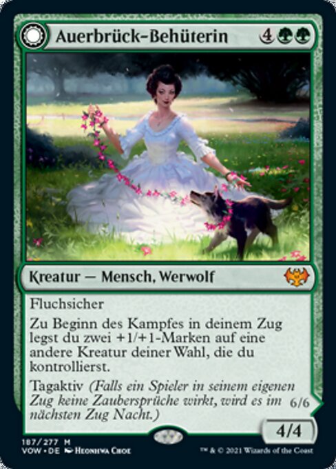 Auerbrück-Behüterin // Hohlhengel-Jagdmeisterin VOW-187 Mythic Excellent Deutsch