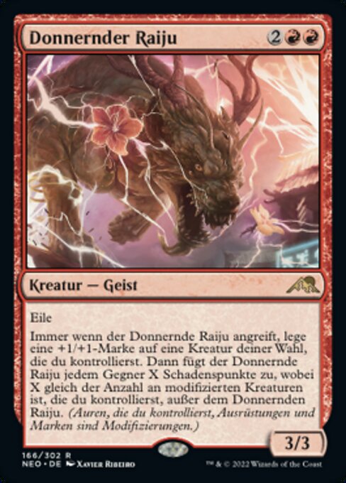Donnernder Raiju NEO-166 Rare Near Mint Deutsch Foil
