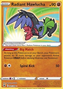 Radiant Hawlucha ASR-081 Ultra Rare Near Mint Englisch