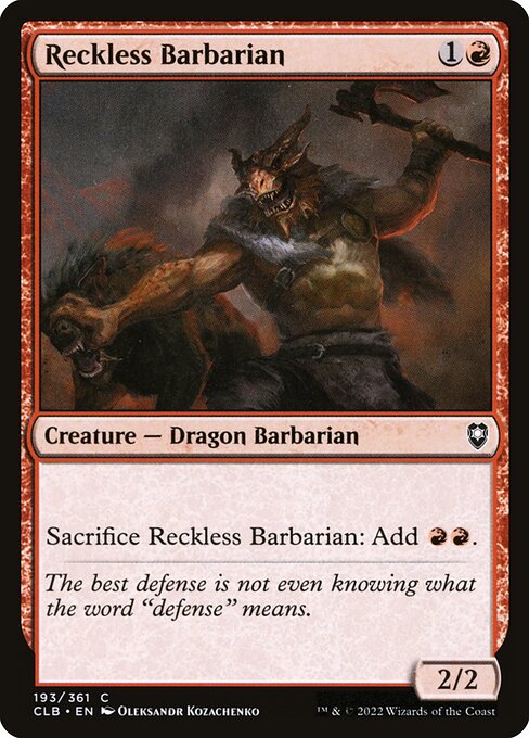 Reckless Barbarian CLB-193 Common Near Mint Englisch Foil