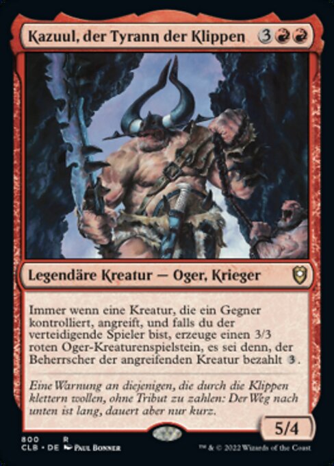 Kazuul, der Tyrann der Klippen XCLB-800 Rare Near Mint Deutsch