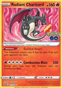 Radiant Charizard PGO-011 Ultra Rare Good Englisch