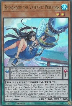 Shinonome die Vaylantz-Priesterin (V.1) TAMA-001 Ultra Rare Excellent Deutsch 1. Auflage
