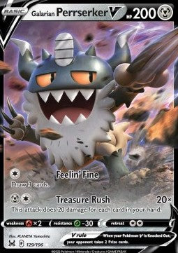 Galarian Perrserker V LOR-129 Ultra Rare Near Mint Englisch