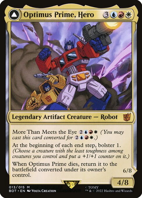 Optimus Prime, Hero // Optimus Prime, Autobot Leader (V.1) BOT-13 Mythic Near Mint Deutsch Foil