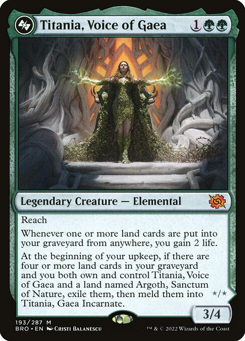 Titania, Voice of Gaea // Titania, Gaea Incarnate BRO-193 Mythic Excellent Englisch Foil