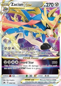 Zacian VSTAR CRZ-096 Ultra Rare Near Mint Englisch