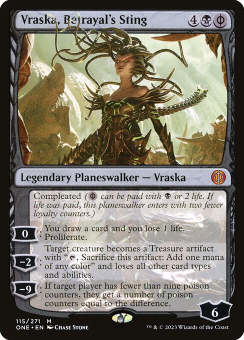 Vraska, Betrayal's Sting ONE-115 Mythic Near Mint Englisch Foil