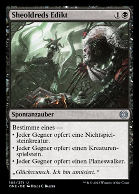 Sheoldreds Edikt ONE-108 Uncommon Near Mint Deutsch Foil
