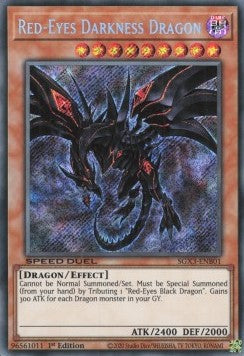 Rotäugiger Finsterer Drache (V.2) SGX3-B01 Secret Rare Near Mint Deutsch 1. Auflage