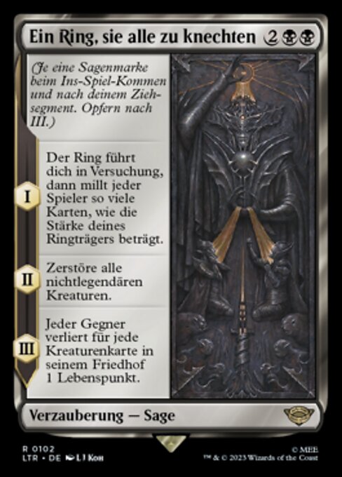 Ein Ring, sie alle zu knechten LTR-102 Rare Excellent Deutsch