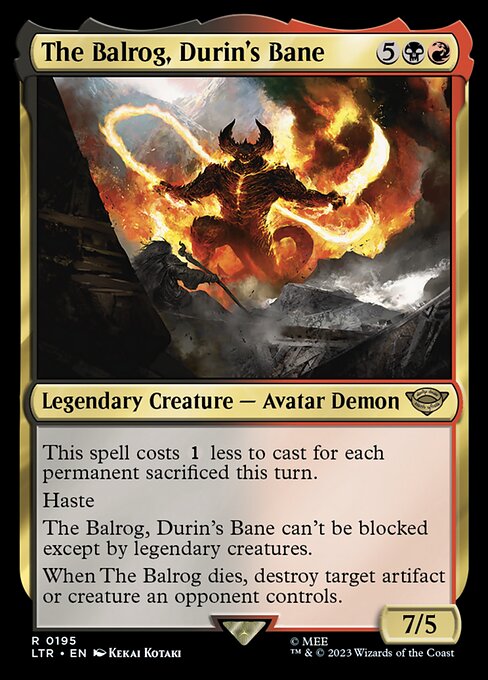 The Balrog, Durin's Bane LTR-195 Rare Near Mint Englisch