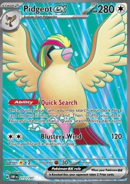 Pidgeot ex OBF-217 Ultra Rare Excellent Englisch