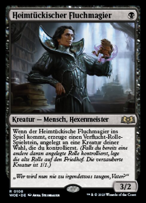 Heimtückischer Fluchmagier WOE-108 Rare Near Mint Deutsch Foil