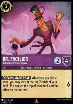 Dr. Facilier - Bemerkenswerter Gentleman 1TFC-39 Rare Boosterfrisch Deutsch