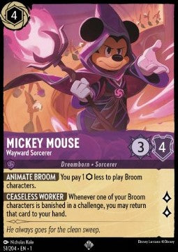 Micky Maus - Eigenwilliger Zauberer (V.1) 1TFC-51 Super Rare Good Englisch Foil