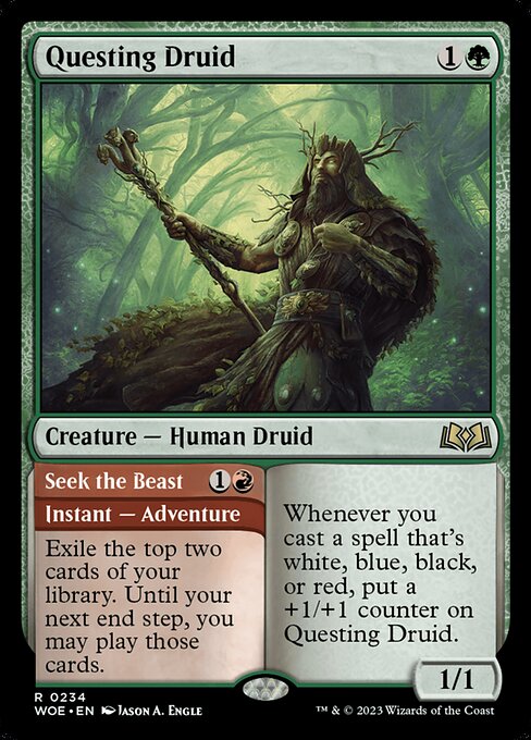 Questing Druid // Seek the Beast WOE-234 Rare Near Mint Englisch Foil